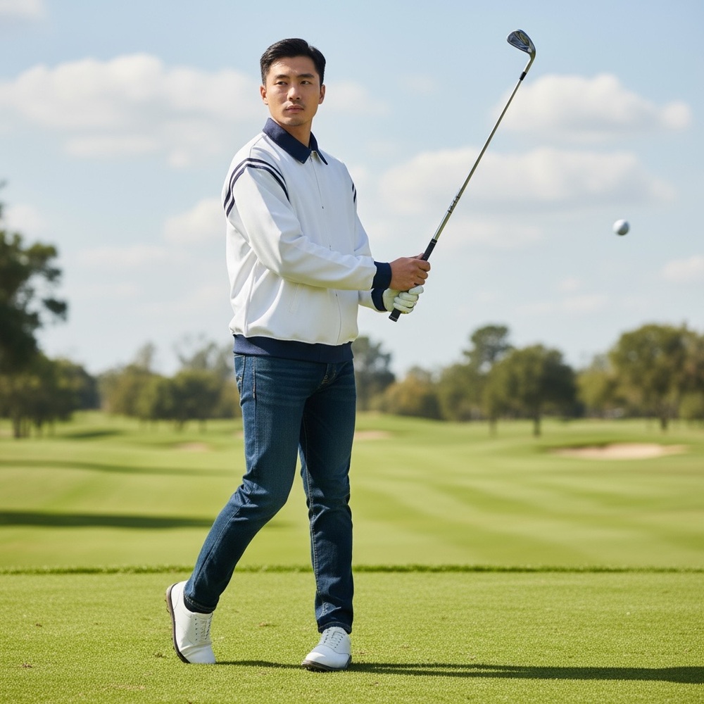 Bogey Boys‎ Men's M Quarter Zip Terry Pullover Sweatshirt White Golf New 9774